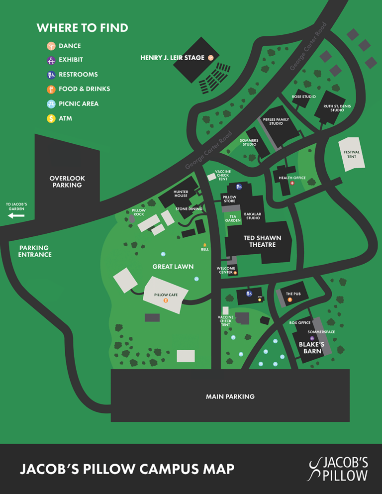 Map of Jacob's Pillow Grounds Jacob's Pillow