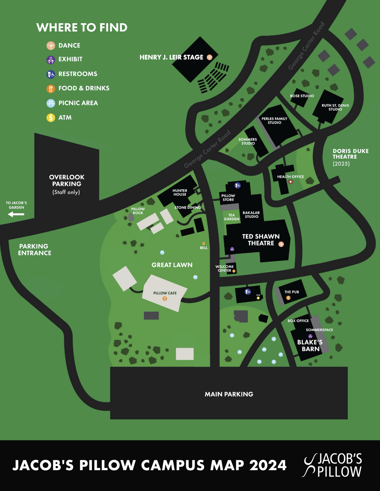 Map of Jacob's Pillow Grounds | Jacob's Pillow